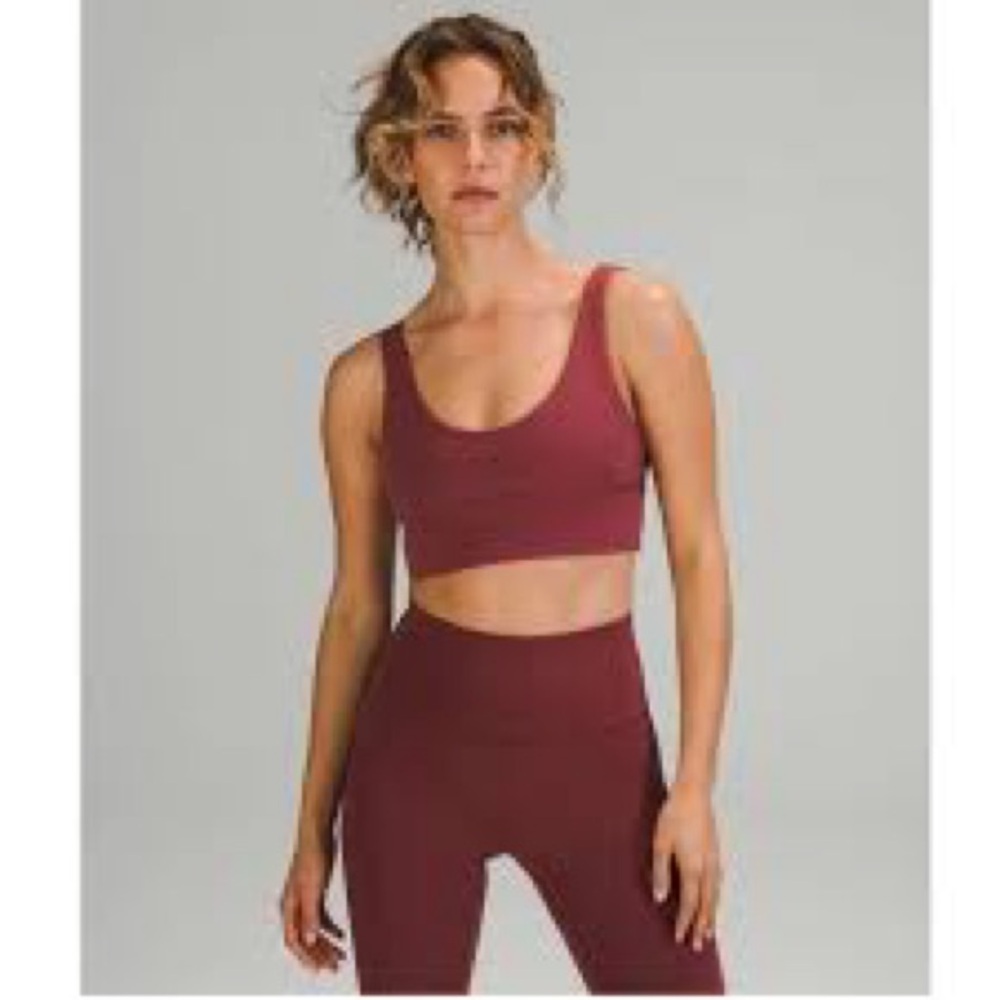 lululemon athletica Scoop Neck Sports Bra in Deep Berry